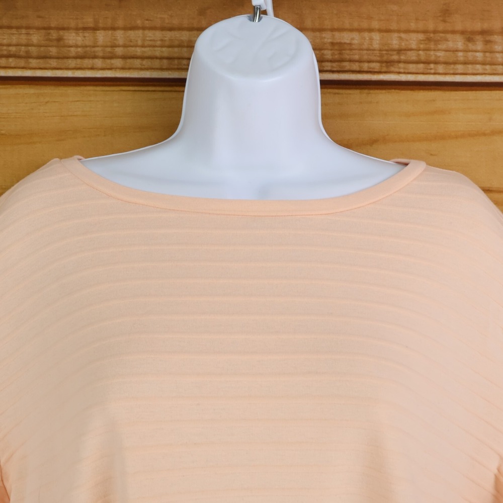 Liz Claiborne Short Sleeve Shirt Womens Sz XL Pink Stripes Stretch Cuffed Sleeve - Picture 5 of 9